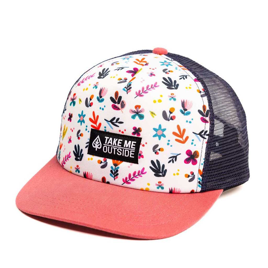 Adult Flower Power Trucker Hat - Pink