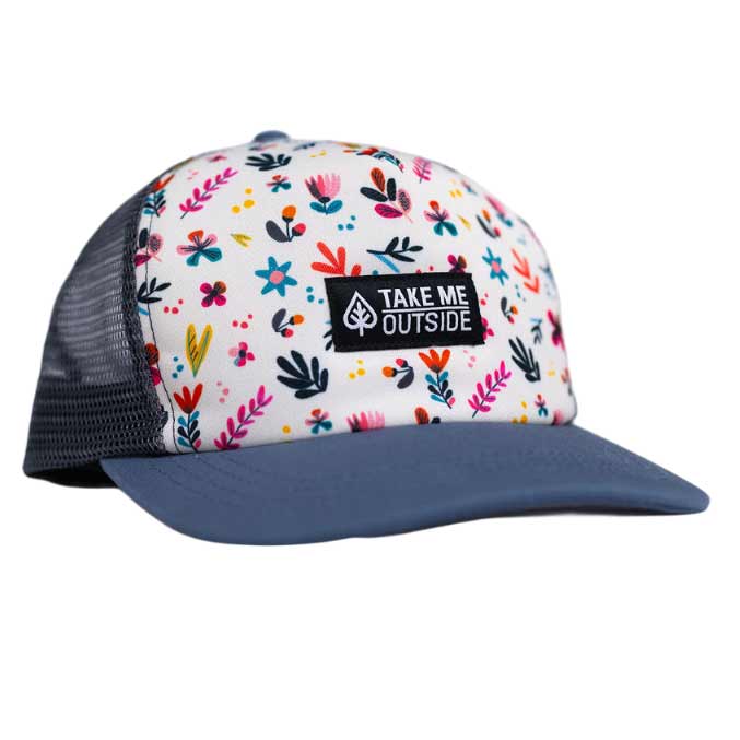 Adult Flower Power Trucker Hat - Blue