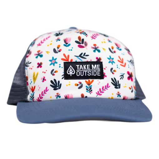 Adult Flower Power Trucker Hat - Blue